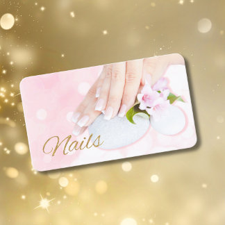 Nails Business Cards Manicure Pink 