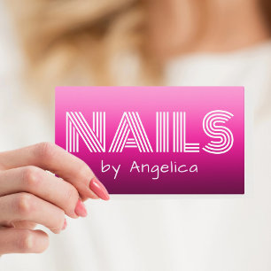 Nails by Retro Vintage Pink Gradient Business Card