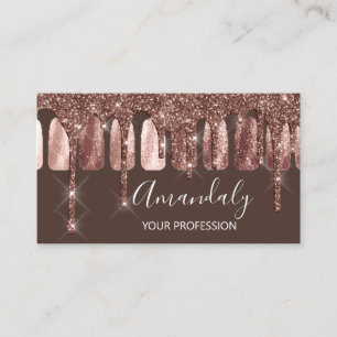 Nails Makeup Artist Lash Rose Gold Skinny Business Card