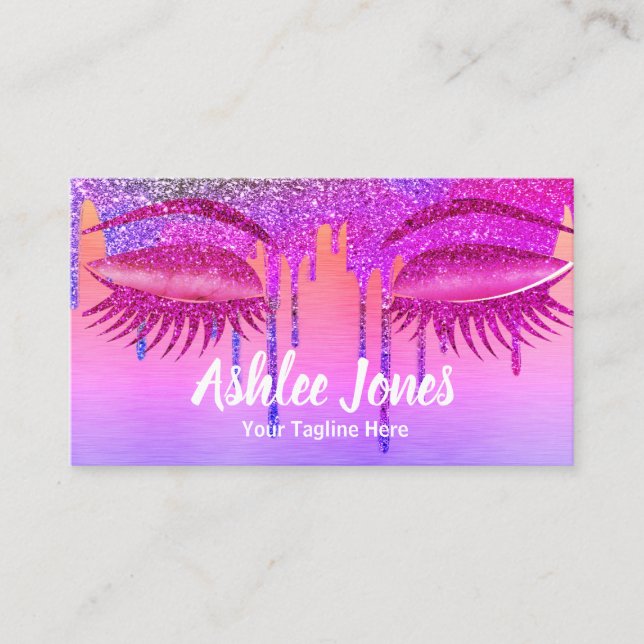 Nails Makeup Artist Pink  Business Card (Front)
