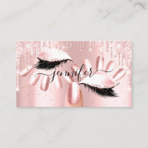 Nails Makeup Artist Rose Gla Kiss Lips Rose Glitte Business Card
