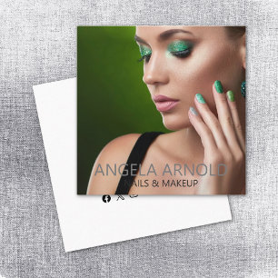 Nails Makeup Specialist Beauty Salon Square Business Card