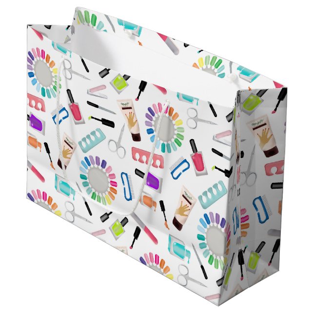 Nails Manicure Pedicure Beauty Salon  Large Gift Bag (Front Angled)