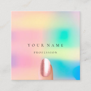 Nails Manicure Professional Holograph Ombre Square Business Card