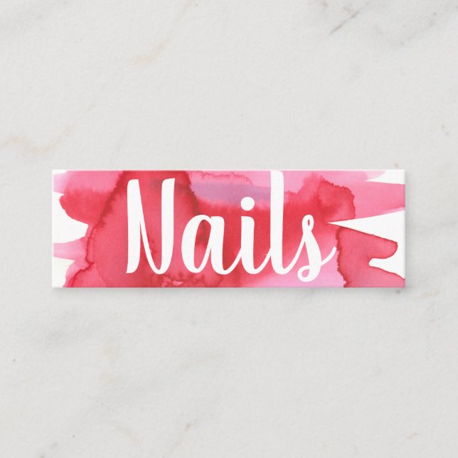 Nails Nail Technician Watercolor  Business Card (Front)