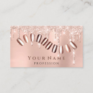 Nails Salon Manicurist Drips Glitter Rose Business Card