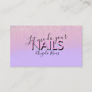 Nails Salon Quote Pink Violet Business Card