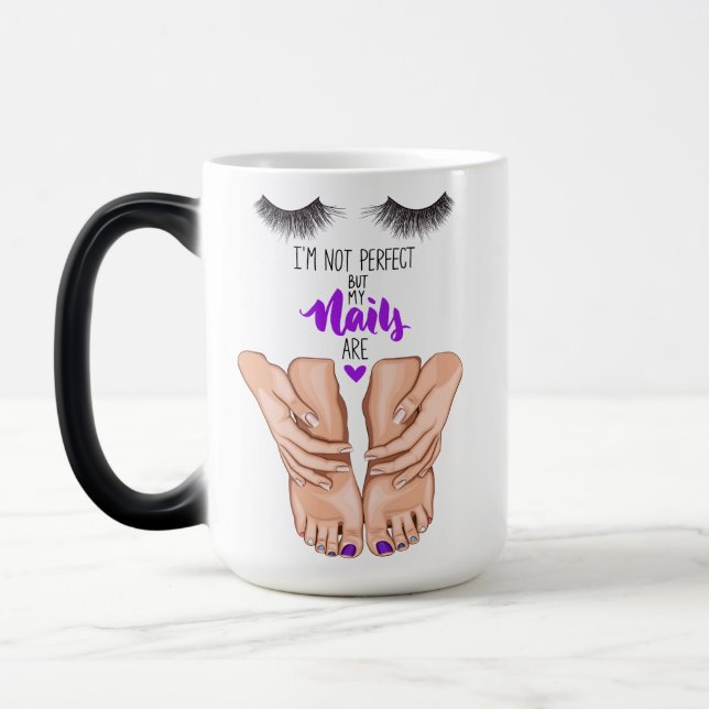 NAILS SALON QUOTE STYLE MAGIC MUG (Left)