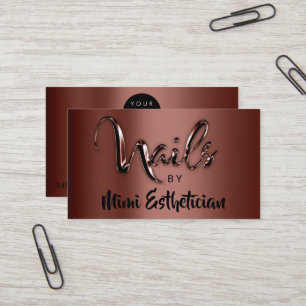 Nails Studio Artist Nails Logo Script Brown VIP Business Card