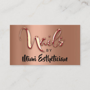 Nails Studio Artist Nails Logo Script Copper Gold Business Card