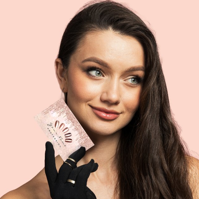 Nails Studio Drips Glitter  Manicure QR Code Logo Business Card (Creator Uploaded)