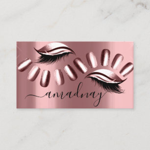 Nails Studio Makeup Artist Eyelash Rose Blush Business Card