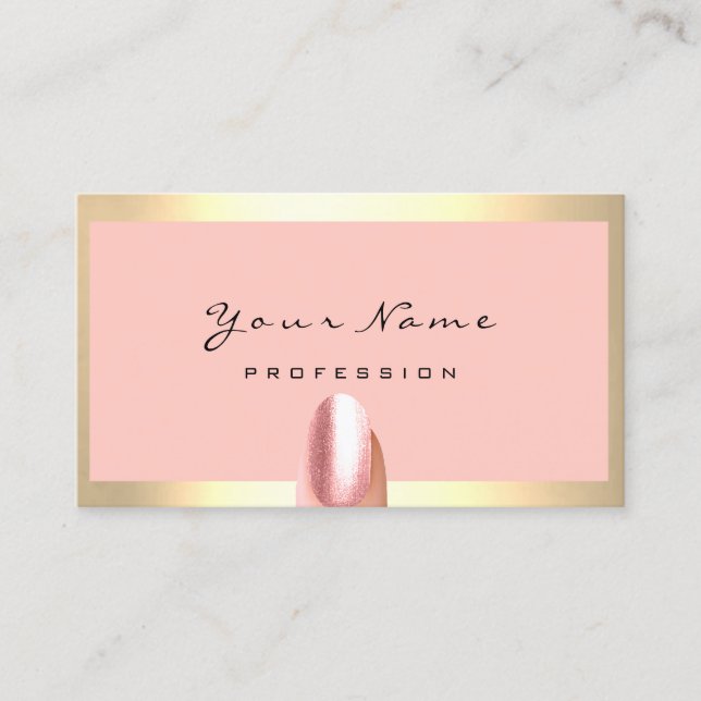 Nails Stylist Manicure  Rose Framed Rose Business Card (Front)