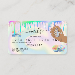Nails Technician Credit Card Styled Holograph Drip