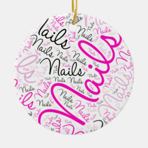 Nails word art ceramic ornament