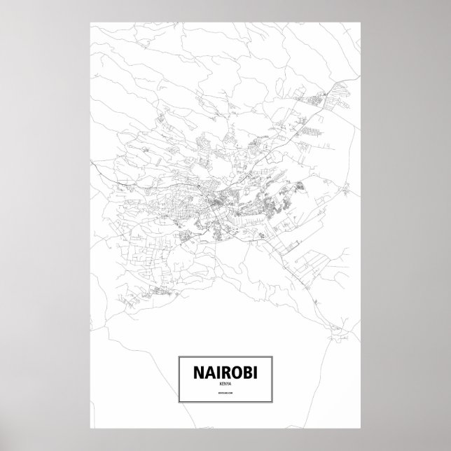 Nairobi, Kenya (black on white) Poster (Front)