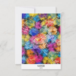 Nairobi Kenya City Map Thank You Card
