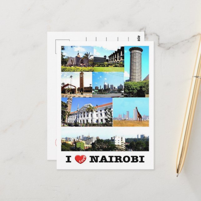 Nairobi - Kenya - I Love - Postcard (Front/Back In Situ)