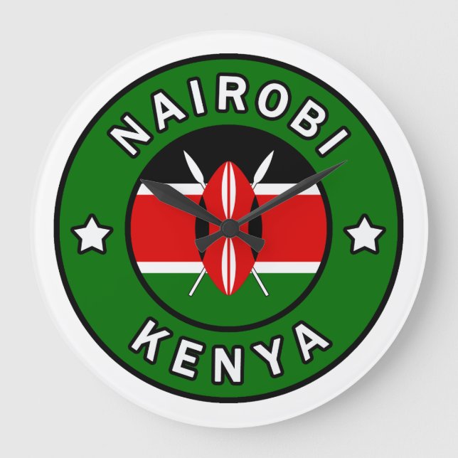 Nairobi Kenya Large Clock (Front)
