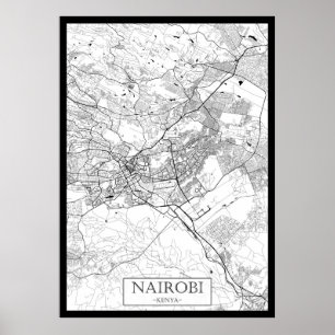Nairobi Kenya Map Poster
