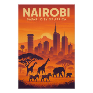 Nairobi, Kenya retro Travel in 2026 Poster
