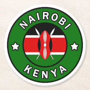 Nairobi Kenya Round Paper Coaster
