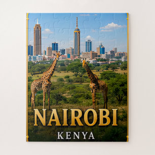 Nairobi Skyline and Wildlife Adventure Jigsaw Puzzle