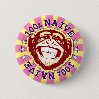 Naive 100% Funny Funky Monkey Badge