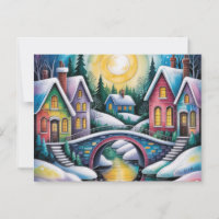 NAIVE ART village scene