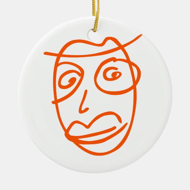 Naive artistic illustration ceramic ornament (Front)