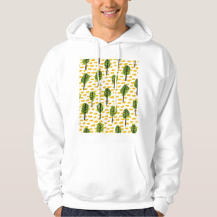 Naive Green Black Tree Pattern Hoodie