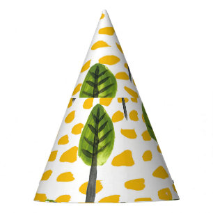 Naive Green Black Tree Pattern Party Hat
