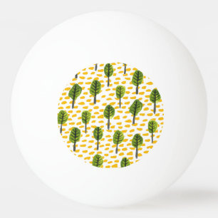Naive Green Black Tree Pattern Ping Pong Ball