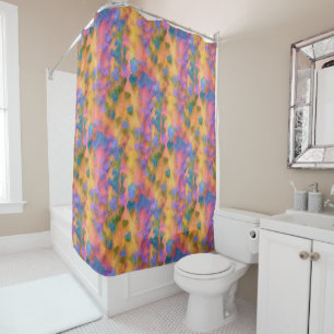 Naive Painted Foliar Summer Shower Curtain
