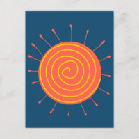 Naive Sun Dark Blue Background