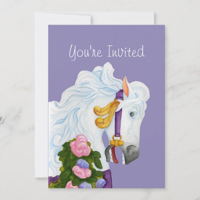 Najira Carousel Horse Invitation (Front)