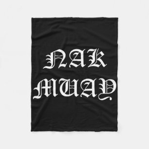 Nak Muay Thai Kickboxing Medieval Old English  Fleece Blanket