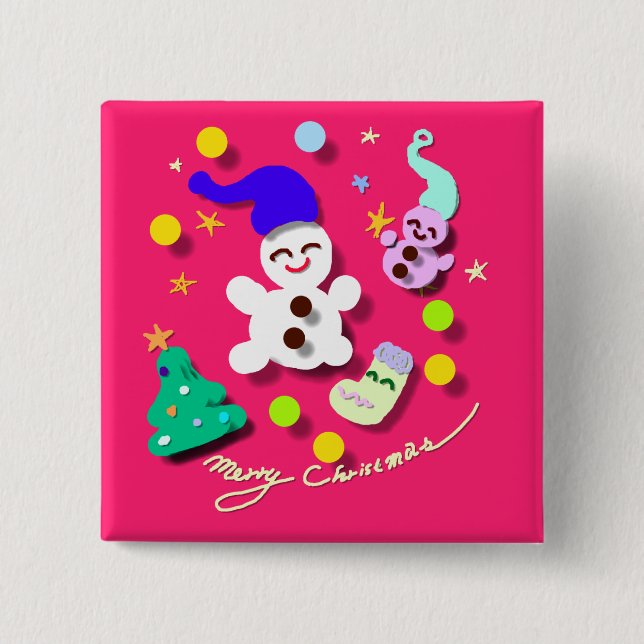 Nakayoshi Christmas 15 Cm Square Badge (Front)