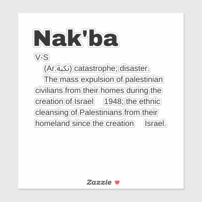 Nakba Meaning design Nakba  Definition text (Sheet)