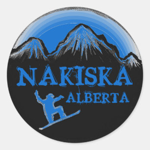Nakiska Alberta Canada blue snowboard stickers