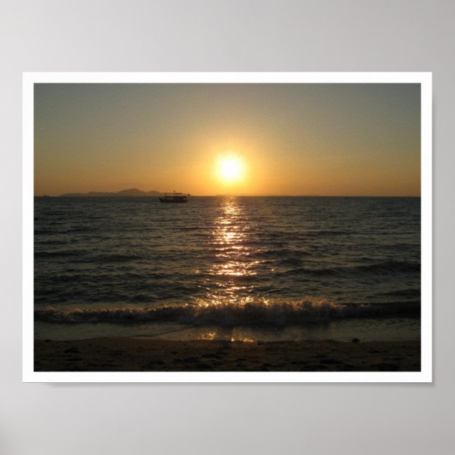 Naklua Beach Sunset ... Chonburi, Thailand Poster (Front)