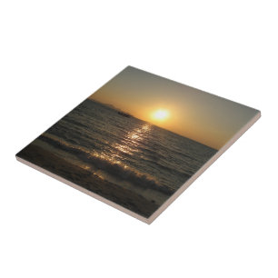 Naklua Beach Sunset .. Pattaya, Chonburi, Thailand Ceramic Tile