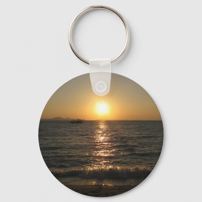Naklua Beach Sunset .. Pattaya, Chonburi, Thailand Key Ring (Front)