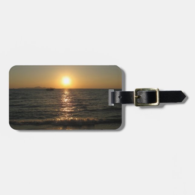 Naklua Beach Sunset .. Pattaya, Chonburi, Thailand Luggage Tag (Front Horizontal)