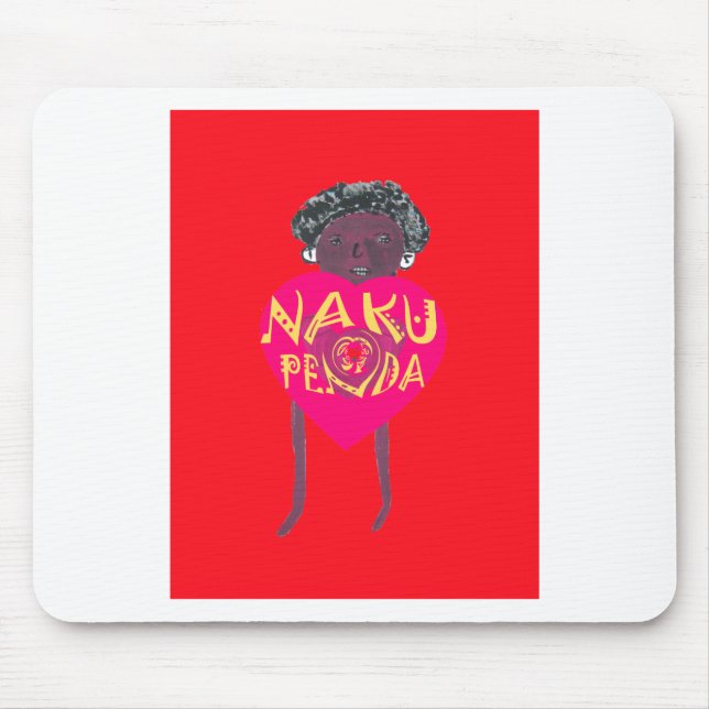 Nakupenda Love Art – Swahili Heart Design Mouse Pad (Front)