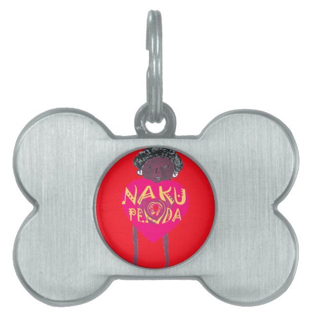 Nakupenda Love Art – Swahili Heart Design Pet Tag (Front)