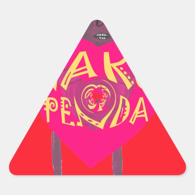 Nakupenda Love Art – Swahili Heart Design Triangle Sticker (Front)