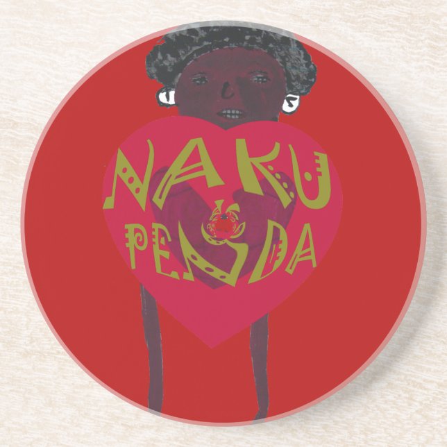  Nakupenda Sana Art Print  Swahili Design Coaster (Front)