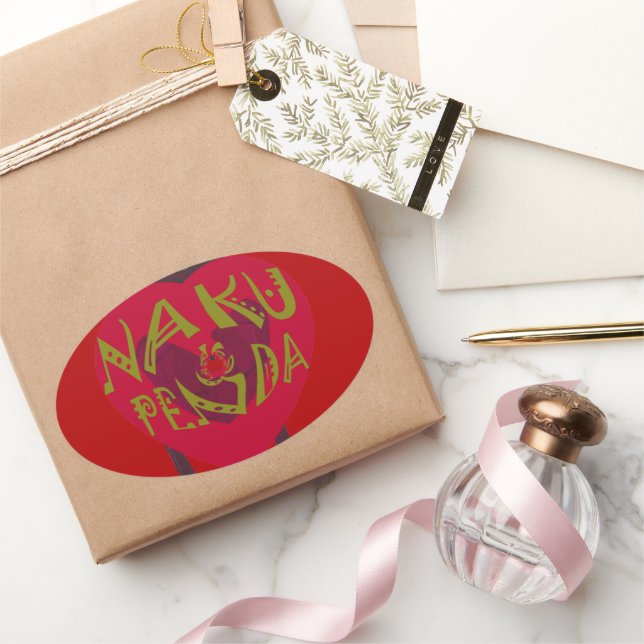  Nakupenda Sana Art Print  Swahili Design Oval Sticker (Gifting)