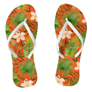 Nalani Hawaiian Tropical Garden Coral Thongs